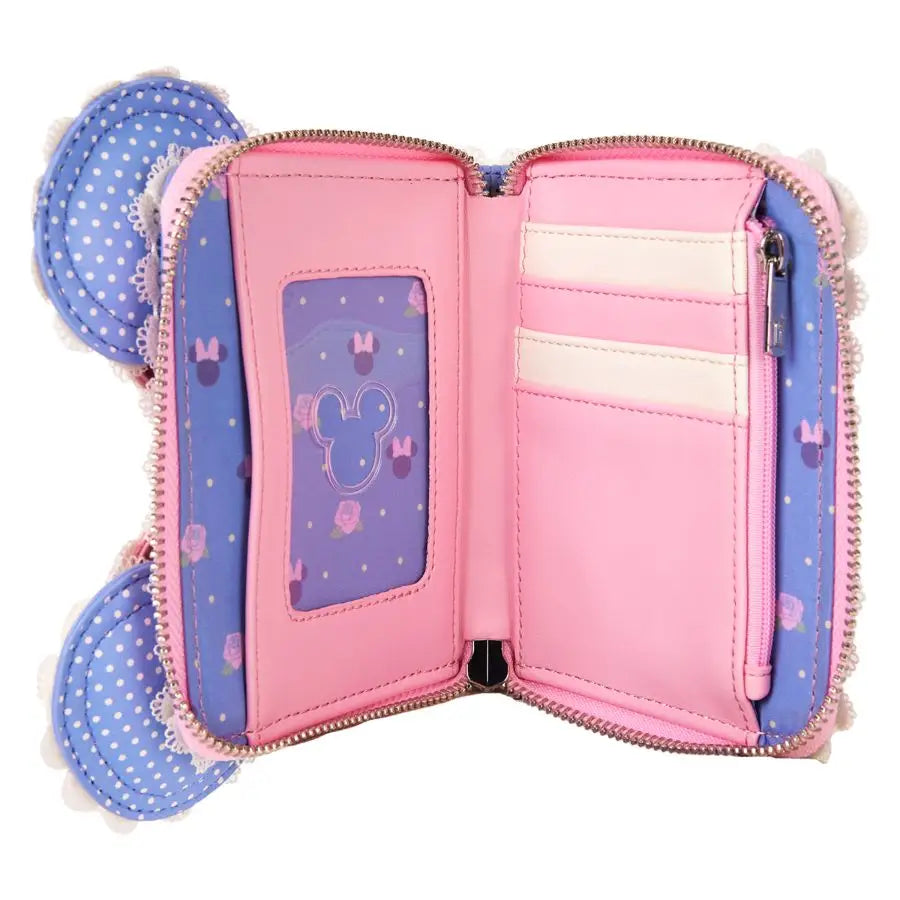 Disney - Minnie Floral & Lace Ears Zip Around Wallet