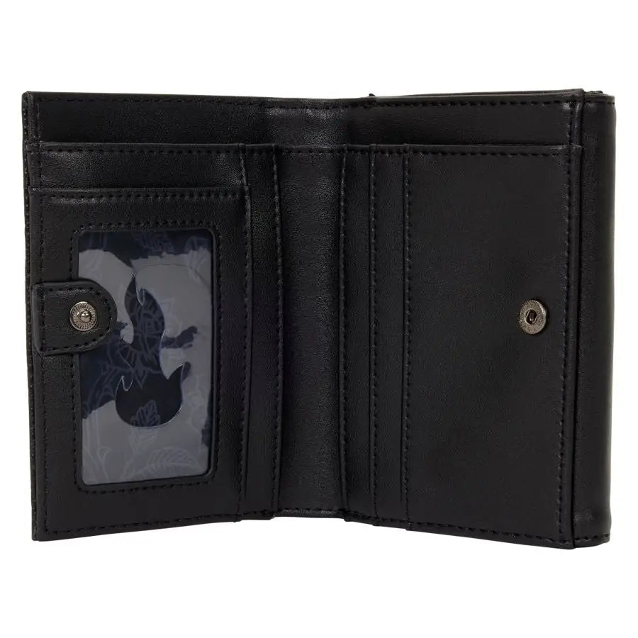 Disney Villains - Black Faux Leather with Velvet Trim Tri-Fold Wallet