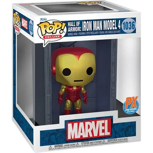 Marvel Iron Man Hall of Armor Iron Man Model 4 Deluxe Funko Pop! Vinyl Figure #1036 - Previews Exclusive - Storybook Swag