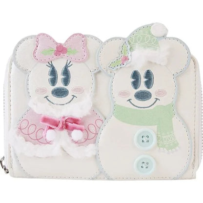 Disney - Mickey & Minnie Pastel Snowman Zip Around Wallet