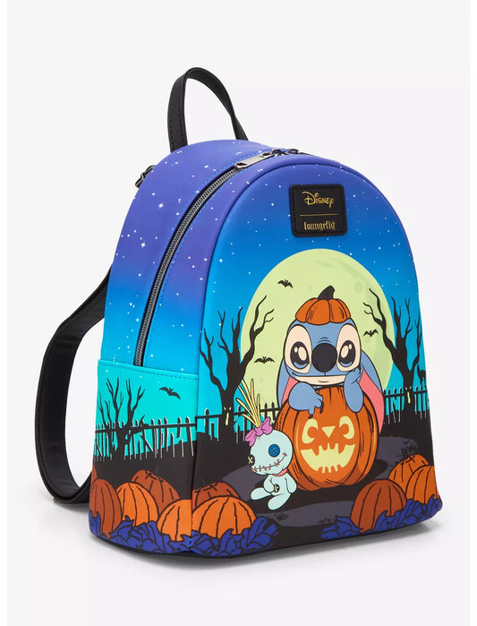 Stitch Pumpkin Glow-In-The-Dark Loungefly Mini Backpack