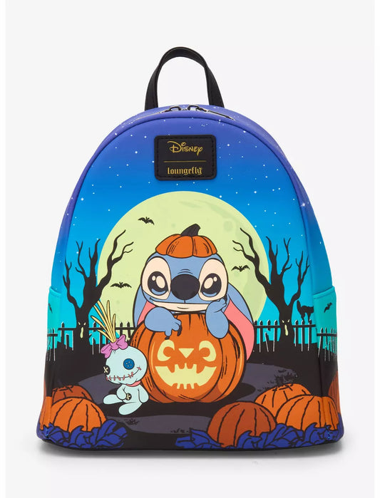 Stitch Pumpkin Glow-In-The-Dark Loungefly Mini Backpack