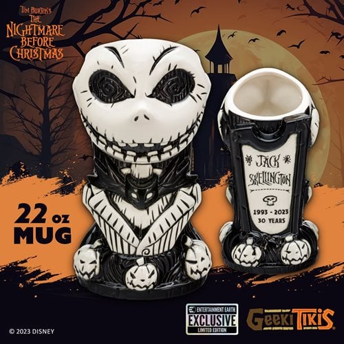 The Nightmare Before Christmas 30th Anniversary Jack Skellington 22 oz. Geeki Tikis Mug - Entertainment Earth Exclusive