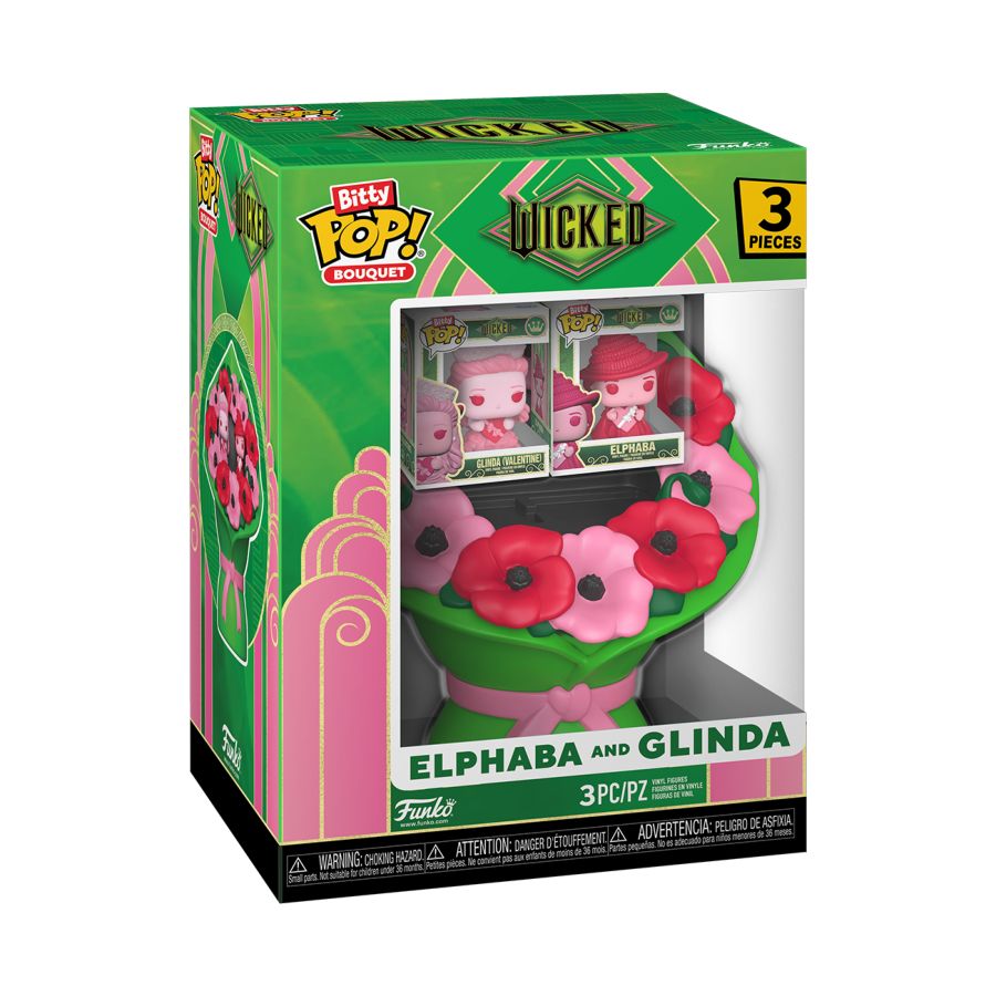 Wicked (2024) - Elphaba & Glinda Valentines Bitty Pop! Bouquet 2-Pack