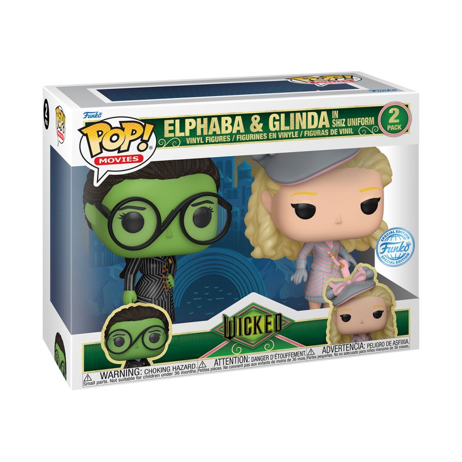 Wicked (2024) - Glinda & Elphaba in Shiz Uniform US Exclusive Pop! 2-Pack