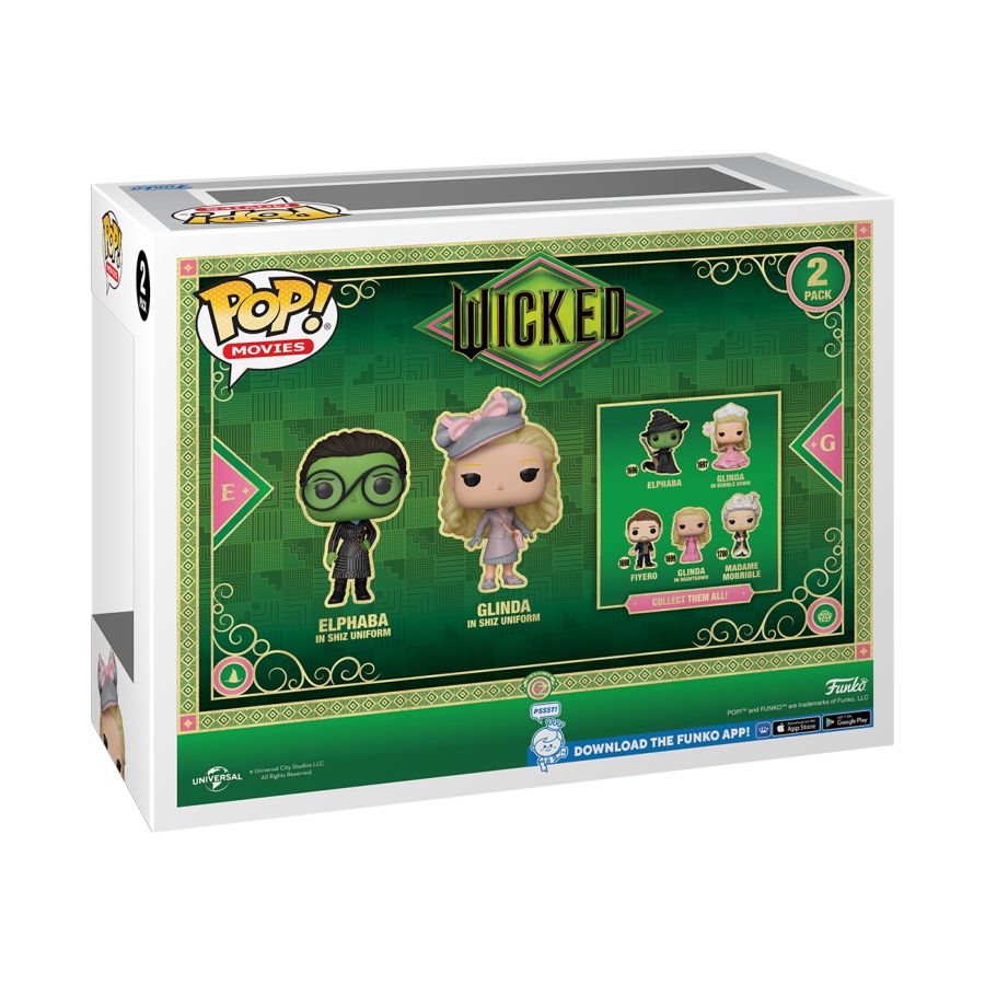 Wicked (2024) - Glinda & Elphaba in Shiz Uniform US Exclusive Pop! 2-Pack