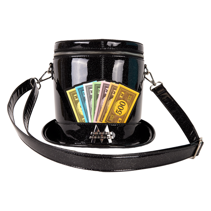 Monopoly 90th - Top Hat Glitter Figural Crossbody Bag
