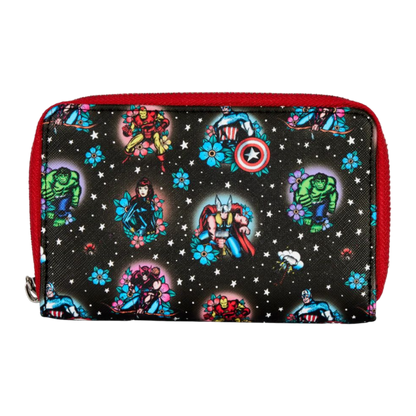 Marvel Comics - Avengers Floral Tattoo Zip Purse