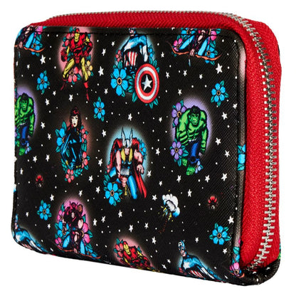 Marvel Comics - Avengers Floral Tattoo Zip Purse