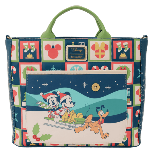 Disney - Mickey & Minnie Holiday Convertible Tote Bag