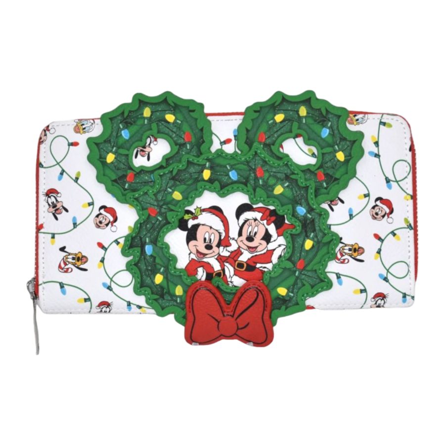 Disney - Mickey Holiday Wreath US Exclusive Zip Around Purse