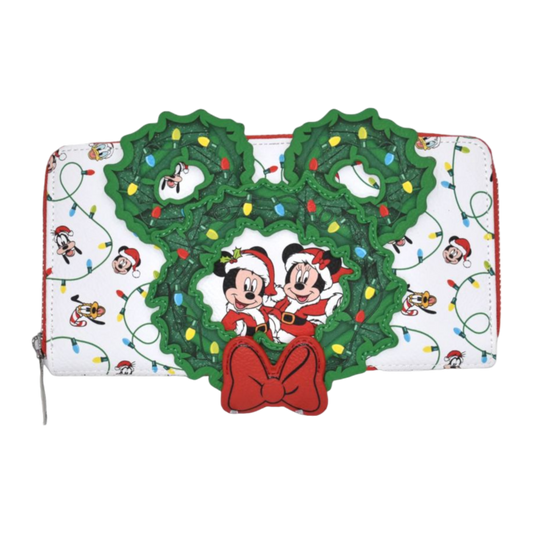 Disney - Mickey Holiday Wreath US Exclusive Zip Around Purse