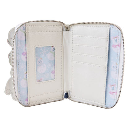 Disney - Mickey & Minnie Pastel Snowman Zip Around Wallet