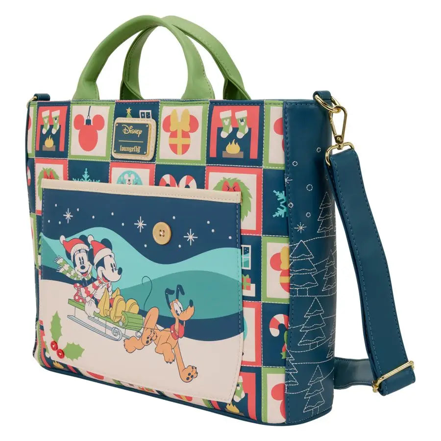 Disney - Mickey & Minnie Holiday Convertible Tote Bag