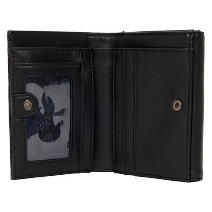 Disney Villains - Black Faux Leather with Velvet Trim Tri-Fold Wallet
