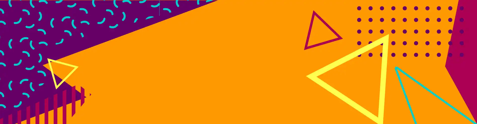 Orange and purple geometric patterned fabric bag with yellow triangles.