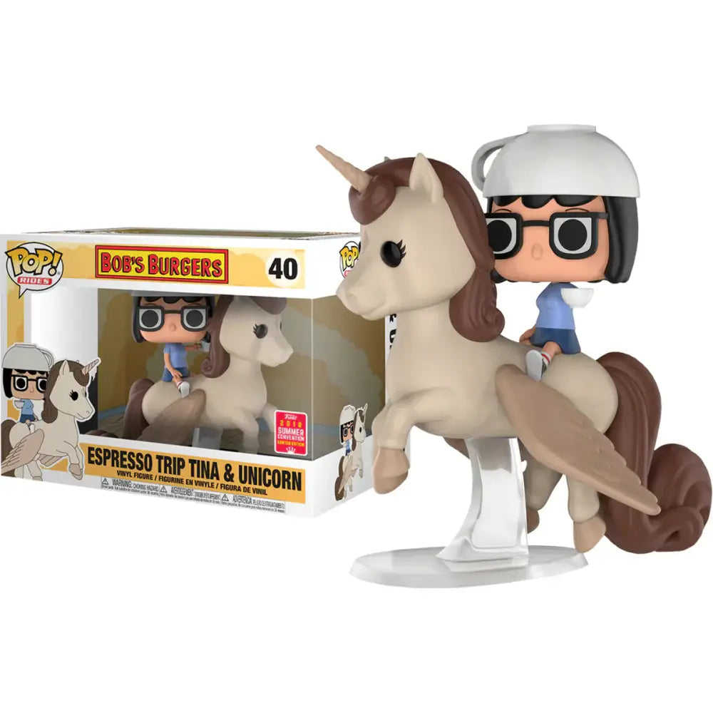 POP! Rides Bob's Burgers #40 Espresso Trip Tina & Unicorn - Funko 2018 San Diego Comic Con (SDCC) Limited Edition