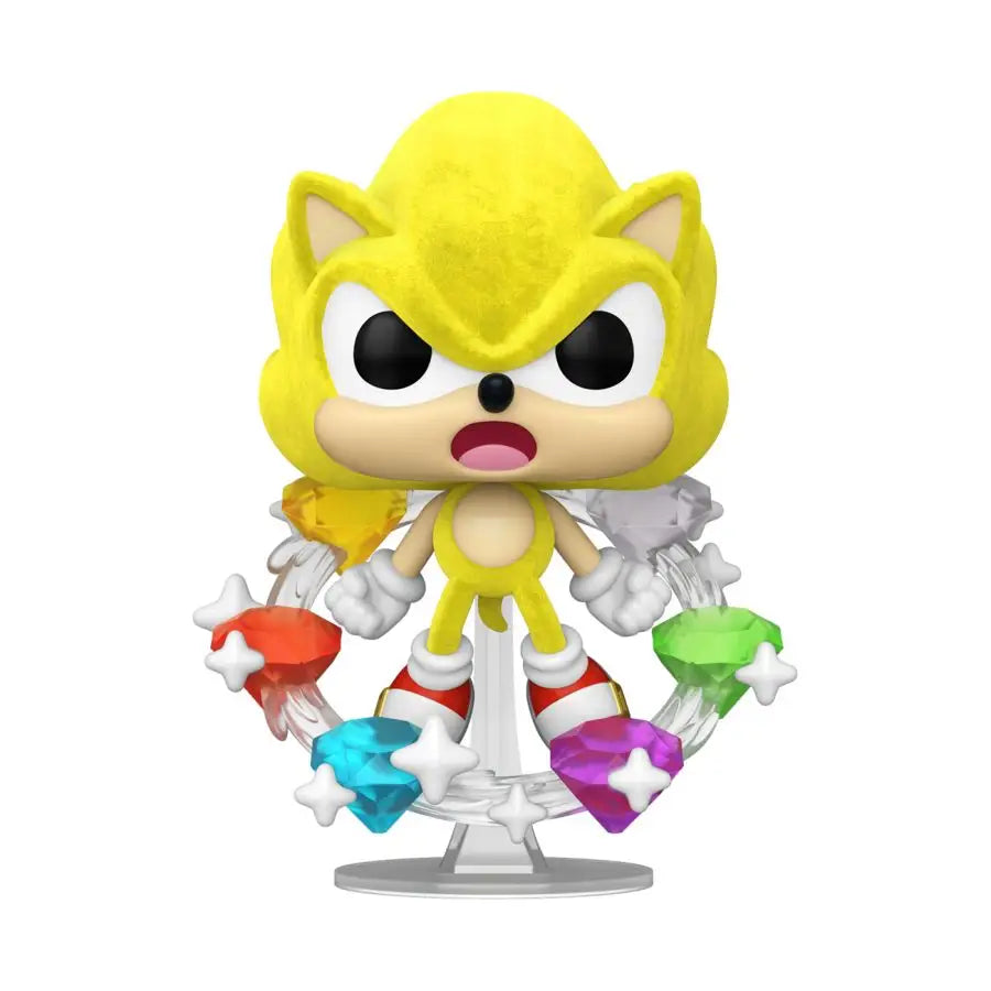 Sonic - Super Sonic with Emeralds US Exclusive Flocked Pop! Vinyl